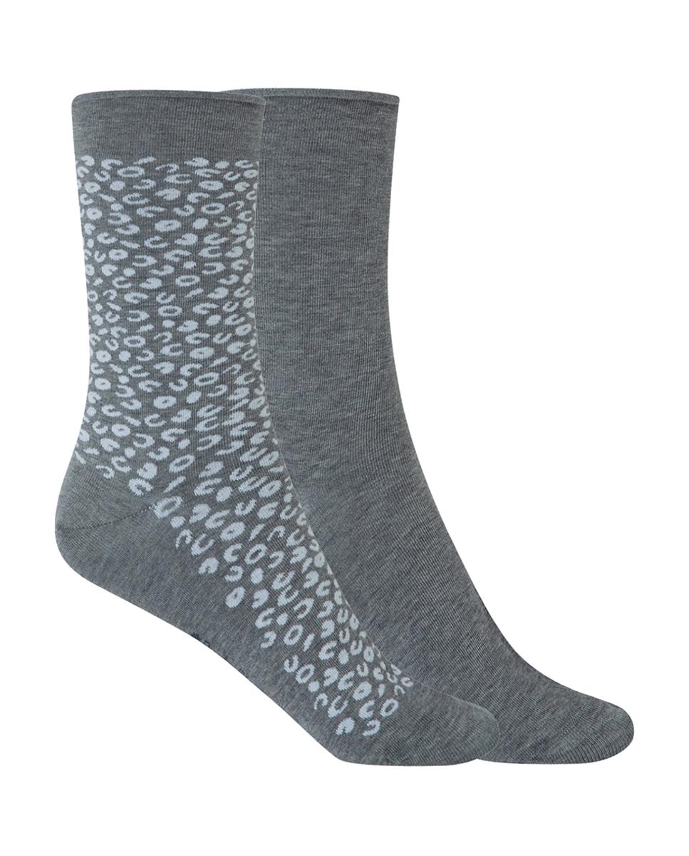 Imagem 0 de Pack de 2 Pares de Meias Curtas de Algodão Estampadas e Lisas com Punho Enrolado. Produto Fabricado em Espanha