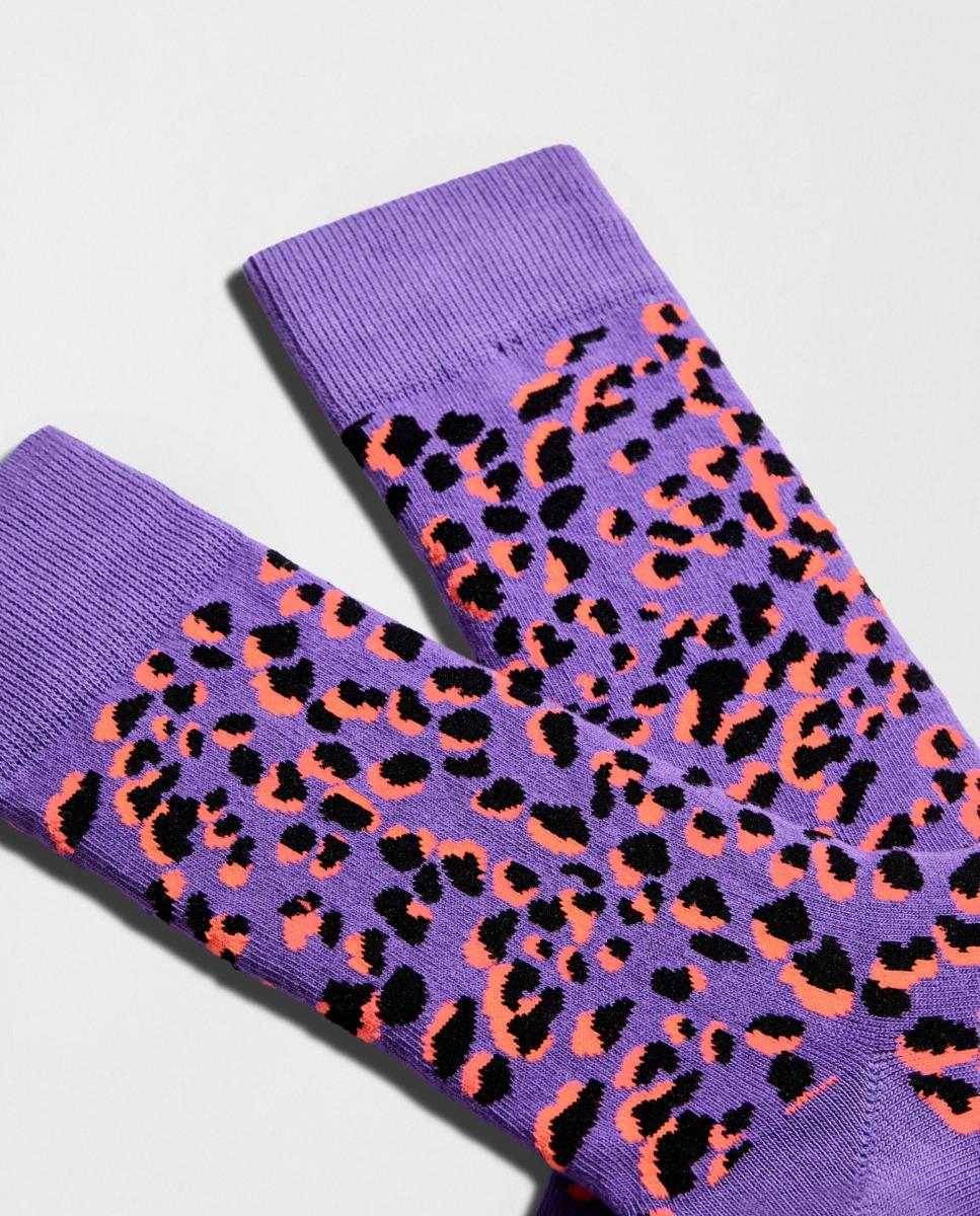 Meias de Fantasia com Camuflagem Roxo-3