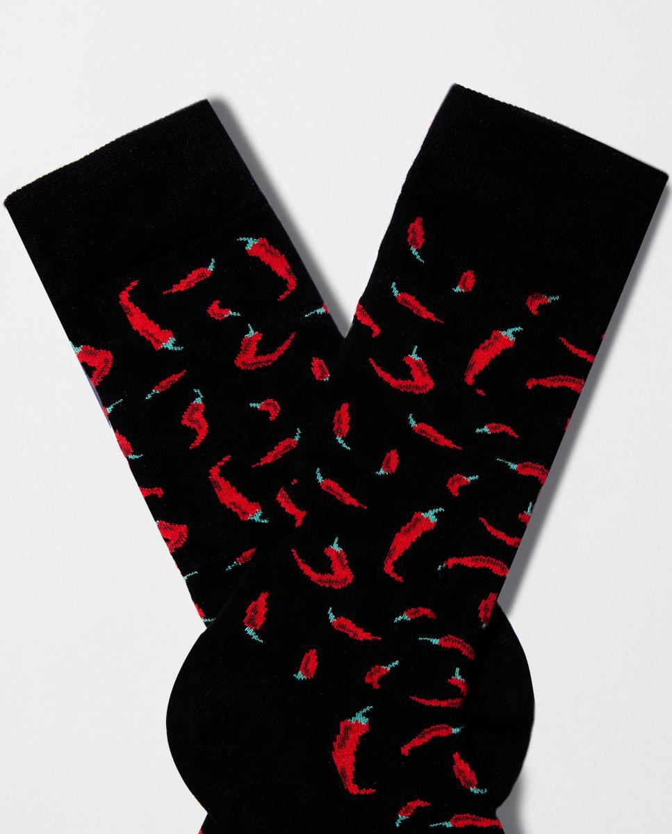 Calcetines de mujer de fantasía de perros salchicha - Besocks - Negro Negro-2