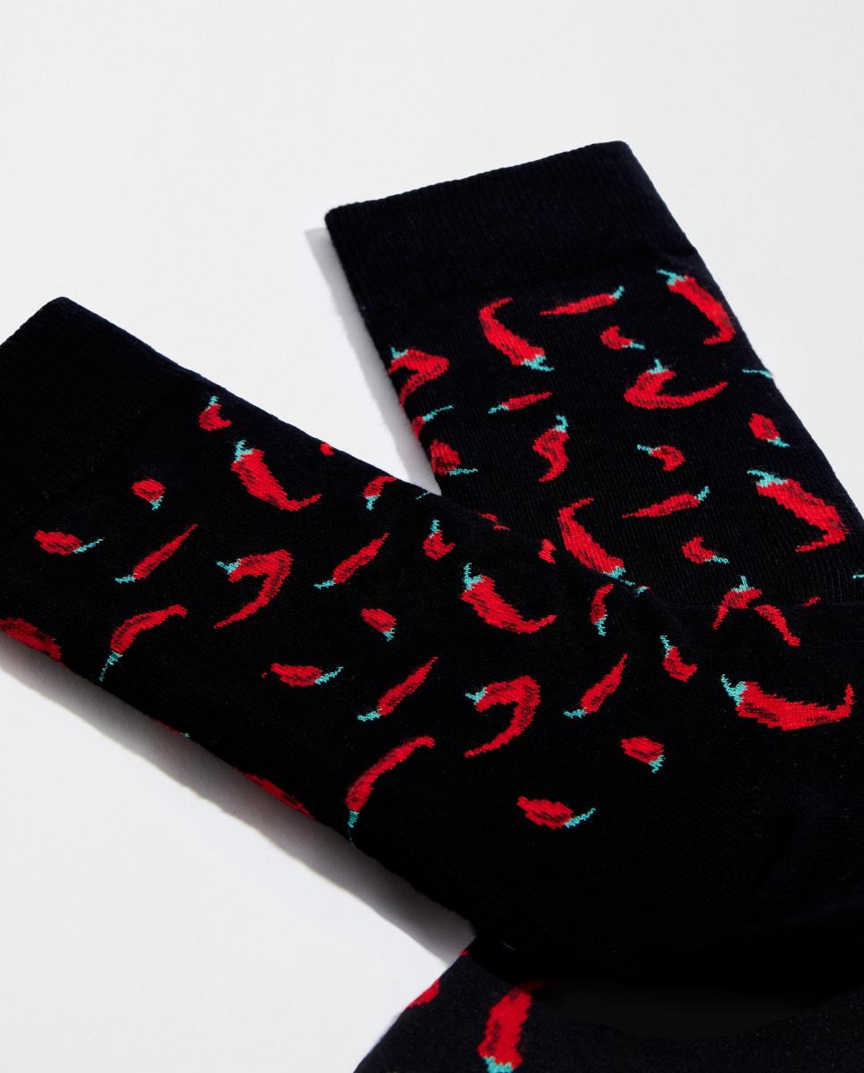 Calcetines de mujer de fantasía de perros salchicha - Besocks - Negro Negro-3