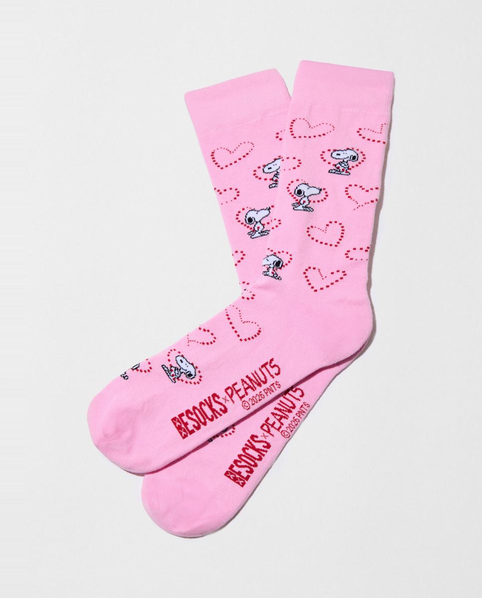 Calcetines de mujer de fantasía de Snoopy - Besocks - Rosa Rosa-1