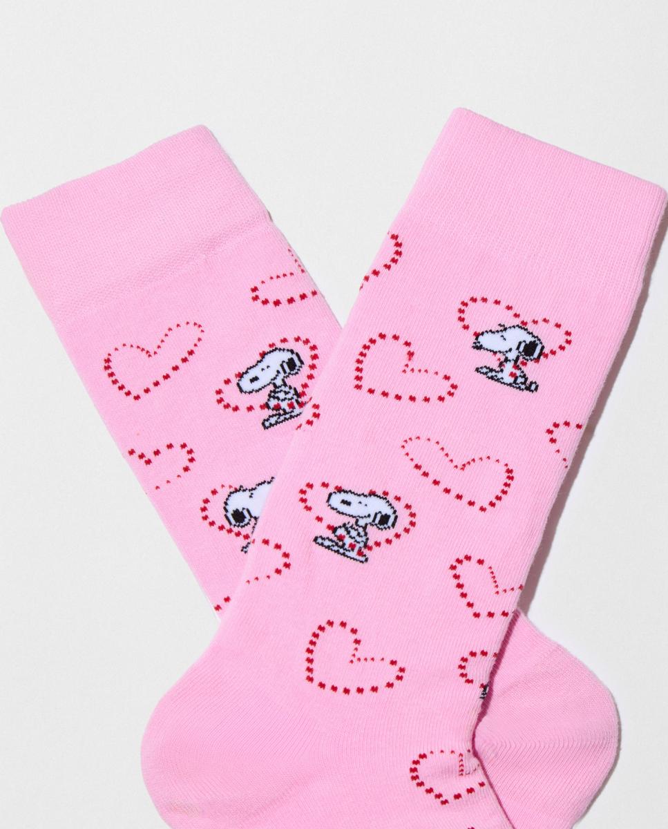 Calcetines de mujer de fantasía de Snoopy - Besocks - Rosa Rosa-2
