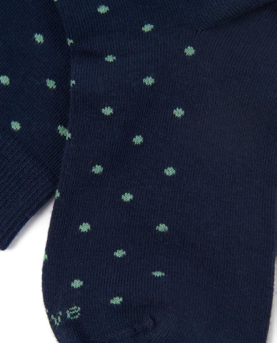 Meias Curtas Estampadas Azul-2