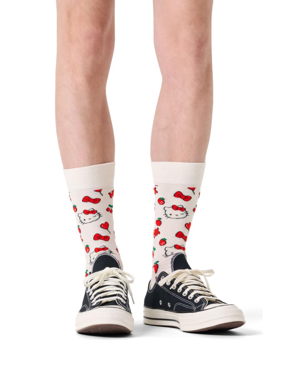 Calcetín de mujer Hello Kitty Cherry - Happy Socks - Blanco Blanco-2