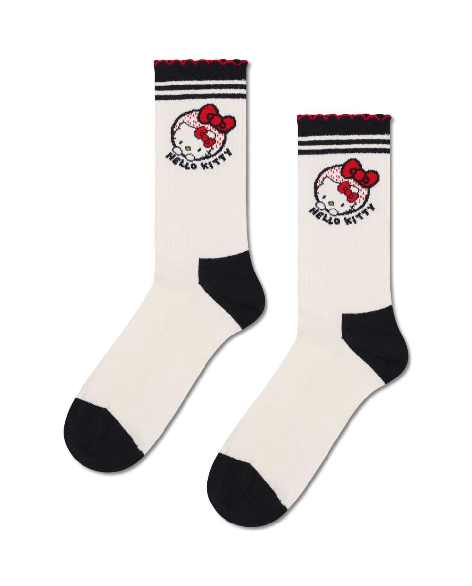 Imagen 0 de Calcetín de mujer Hello Kitty Ribbon Short Crew Sneaker Blanco