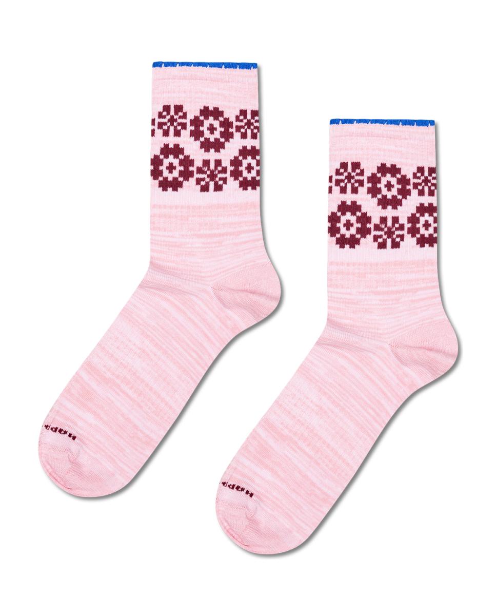 Imagen 0 de Calcetín de mujer Flower Border Sneaker Rosa
