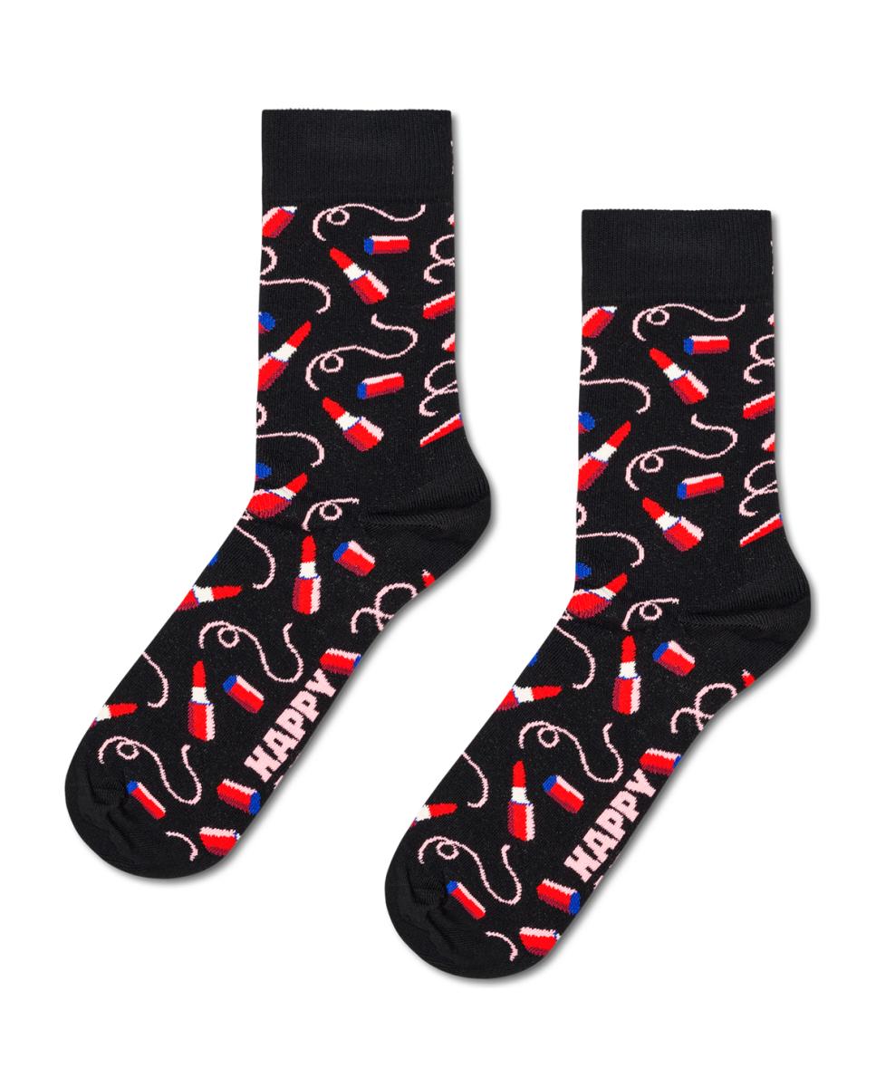 Gift Set 3-Pack Calcetín de mujer Pink Party Short Crew - Happy Socks - Negro Negro-2
