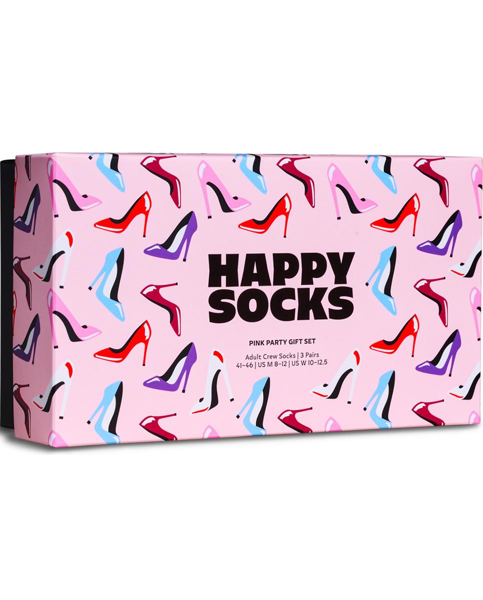 Gift Set 3-Pack Calcetín de mujer Pink Party Short Crew - Happy Socks - Negro Negro-6