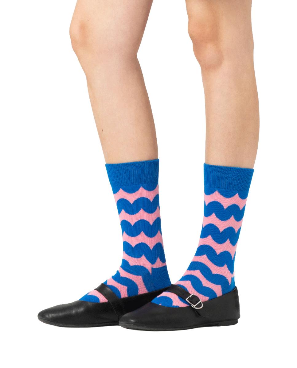 Calcetín de mujer Wobbly Stripe - Happy Socks - Azul Azul-2