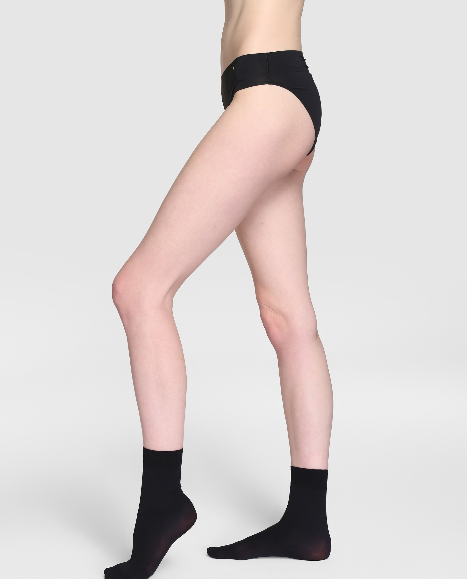 Pack de dois pares de minimeias de 40 deniers de mulher Platino Preto-2