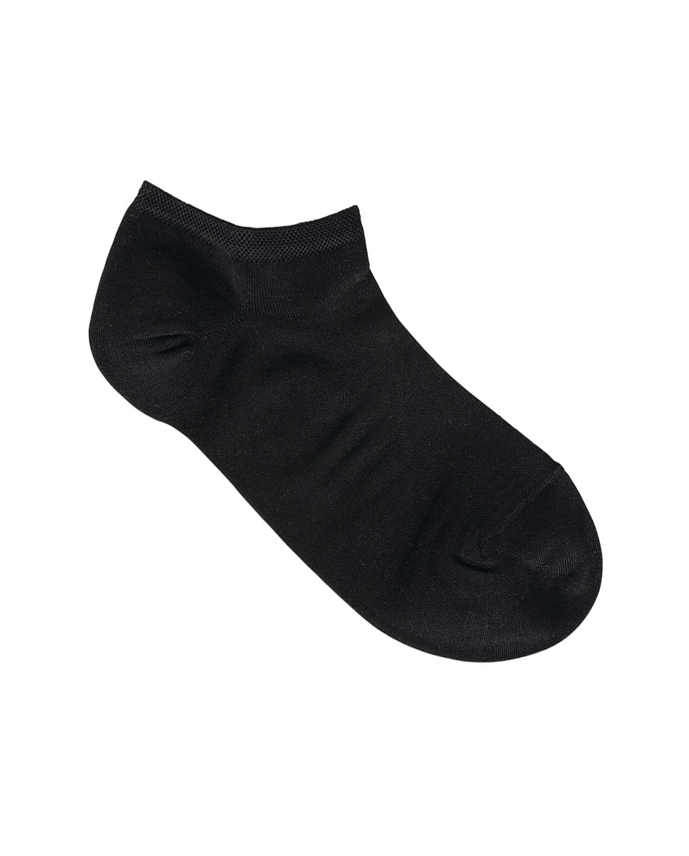 Calcetín tobillero de mujer Bleuforêt liso - Negro Negro-1