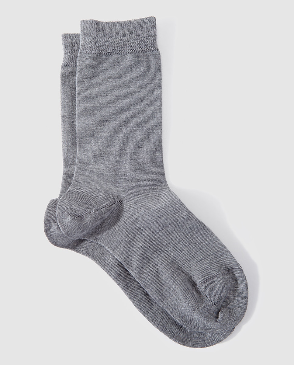 Calcetín de mujer Falke de lana y algodón.Cashmere - Gris Gris-1