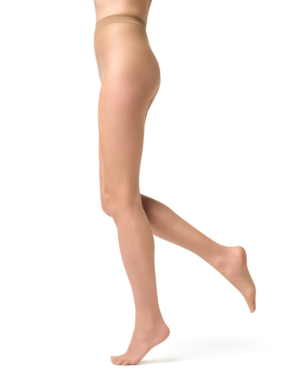 Collants transparentes de 15 deniers de controlo invisíveis de mulher Filodoro Bege-4