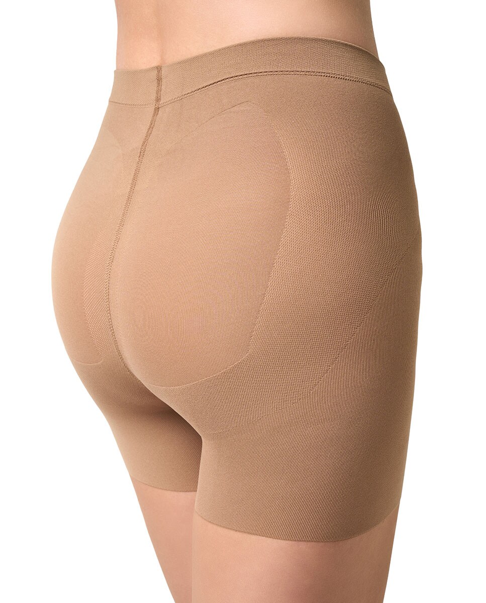 Collants transparentes de 15 deniers com cinta adelgaçante de mulher Filodoro Taupe-5