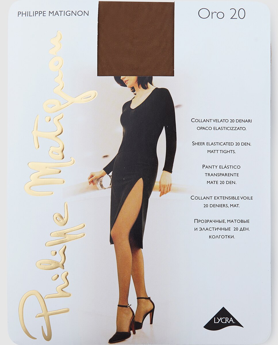Panty transparente de mujer Philippe Matignon de 20 deniers - Marrón Marrón-2