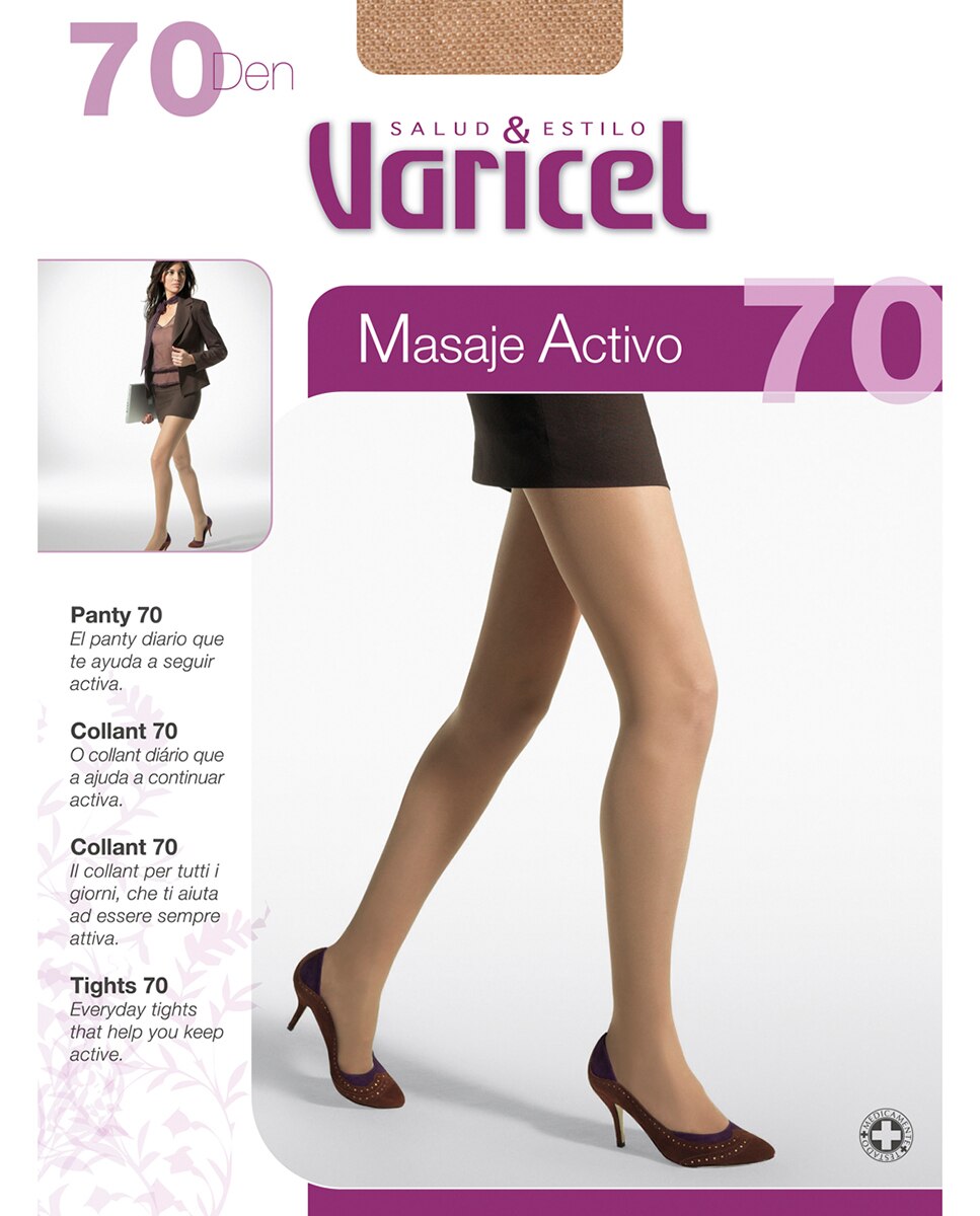 Collants de descanso médicos de 70 deniers Bege-2