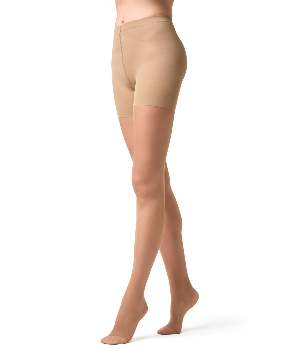 Imagen 0 de Panty semi transparente de 40 deniers con faja reductora de mujer Filodoro Beige