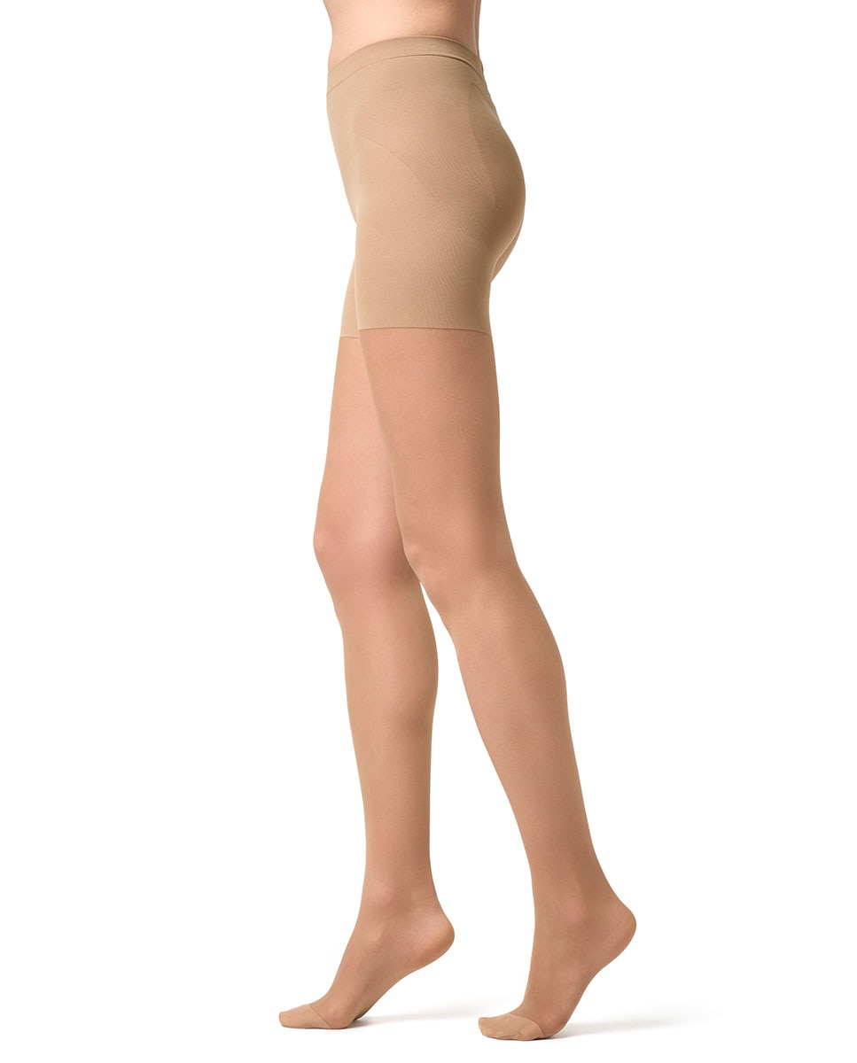 Collants semitransparentes de 40 deniers com cinta adelgaçante de mulher Filodoro Bege-6