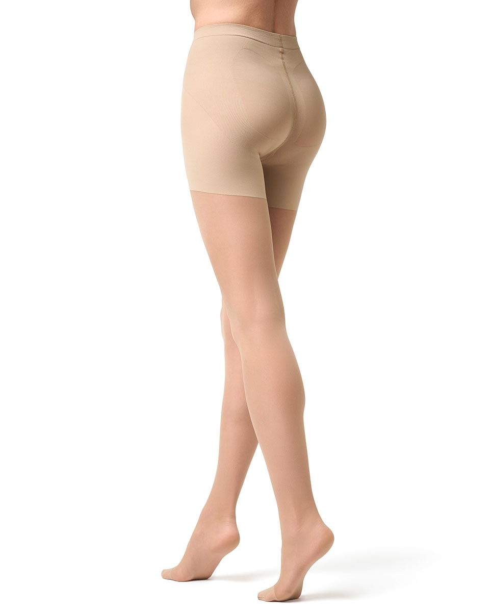 Panty semi transparente de 40 deniers con faja reductora de mujer Filodoro - Natural Natural-3