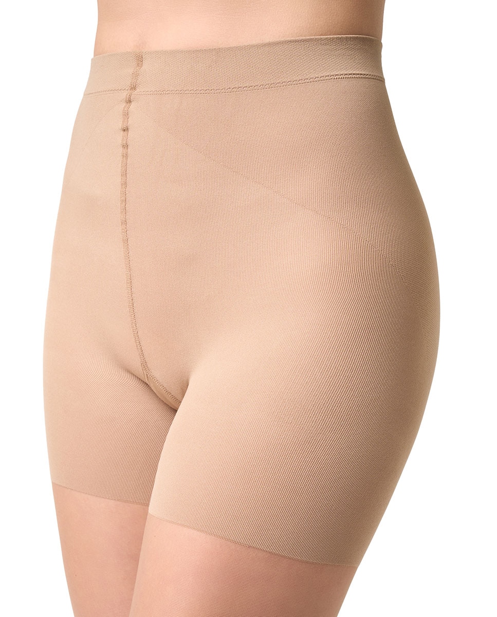 Collants transparentes de 15 deniers com cinta adelgaçante de mulher Filodoro Bege-4