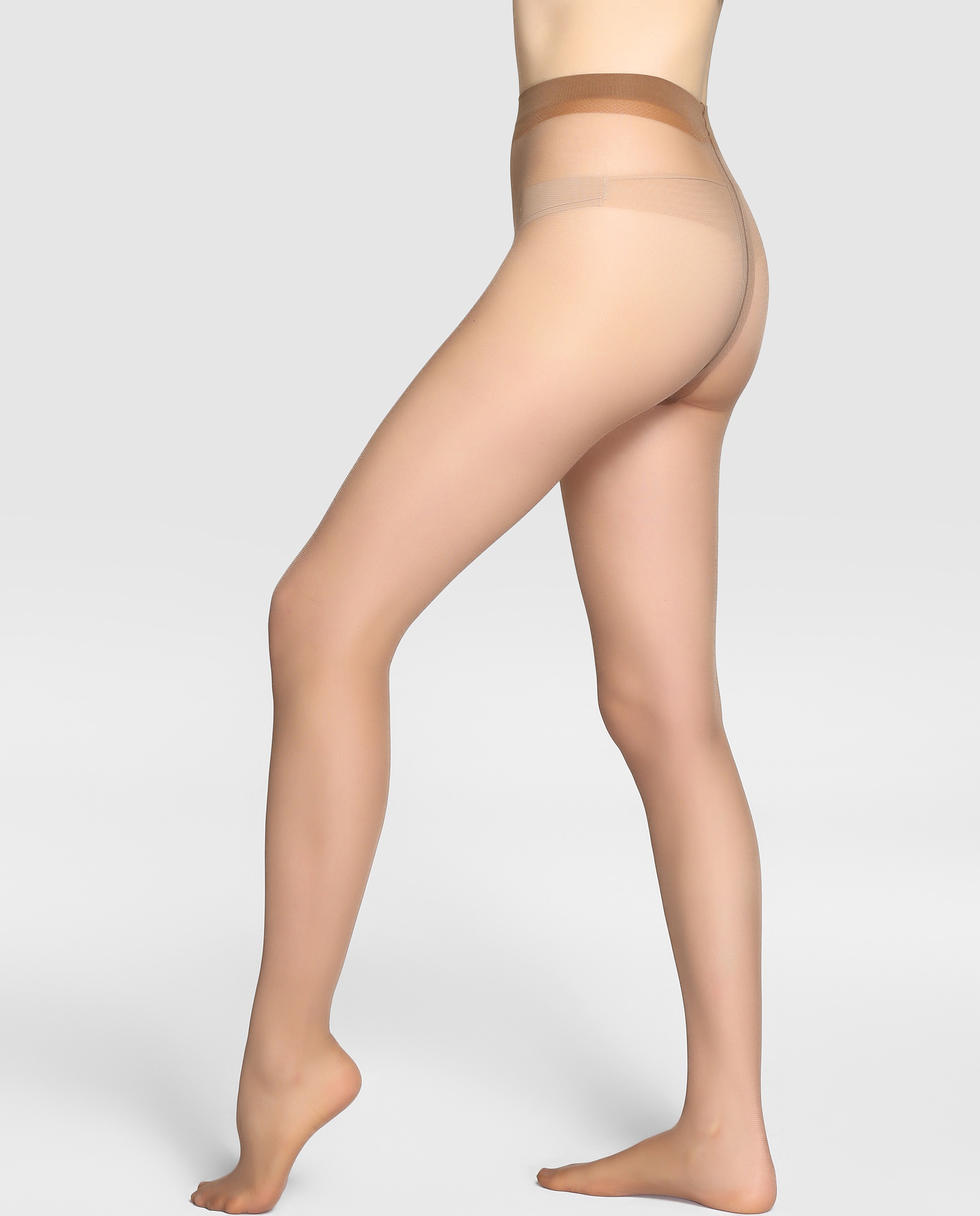 Collants de 20 deniers de mulher Platino lisos Areia-2