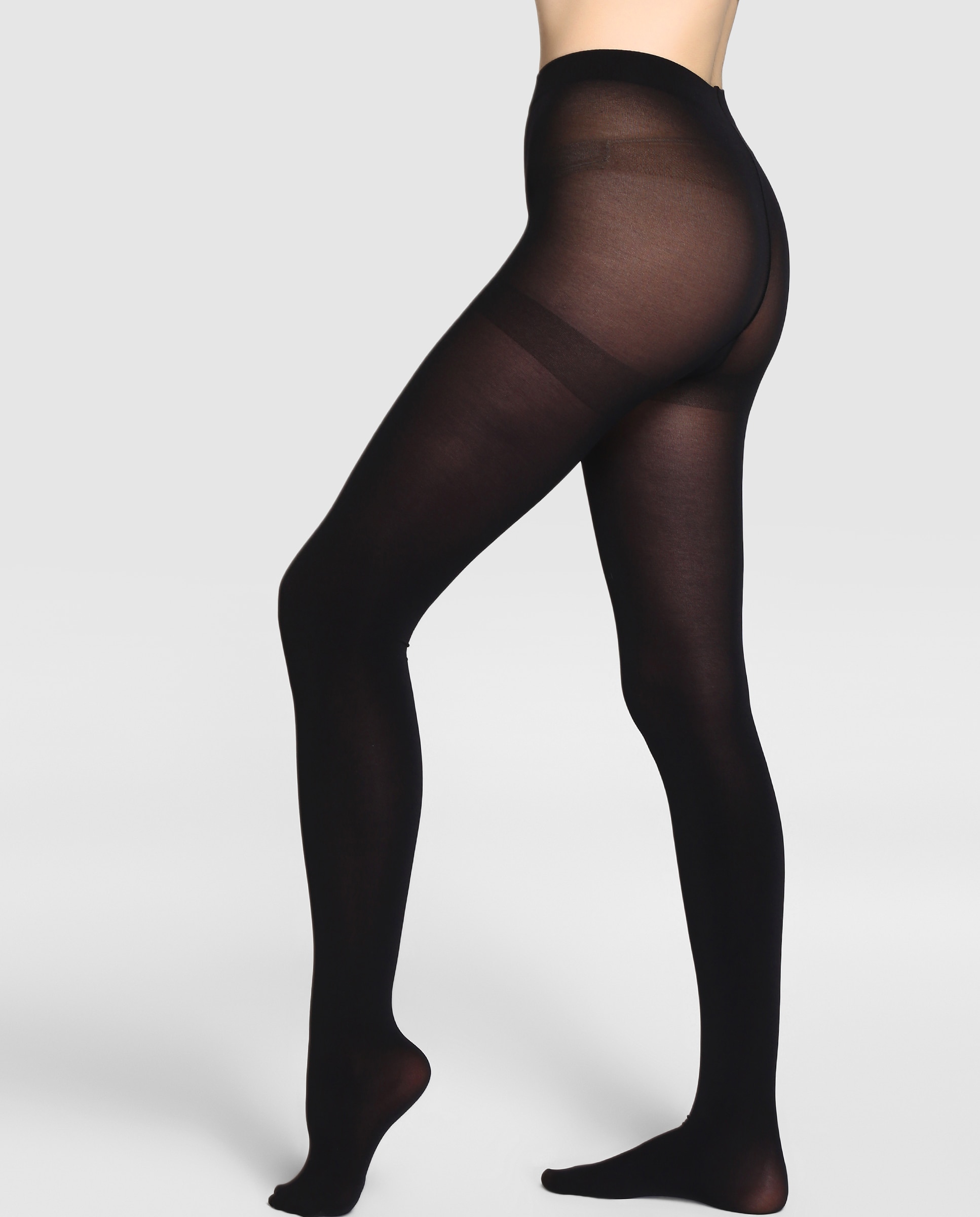 Collants Blogger de 70 deniers de mulher Platino Preto-2