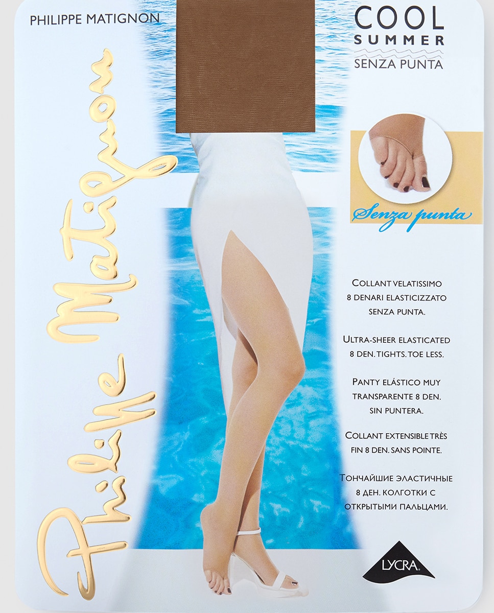 Collants de mulher Philippe Matignon 8 deniers sem biqueira Areia-2