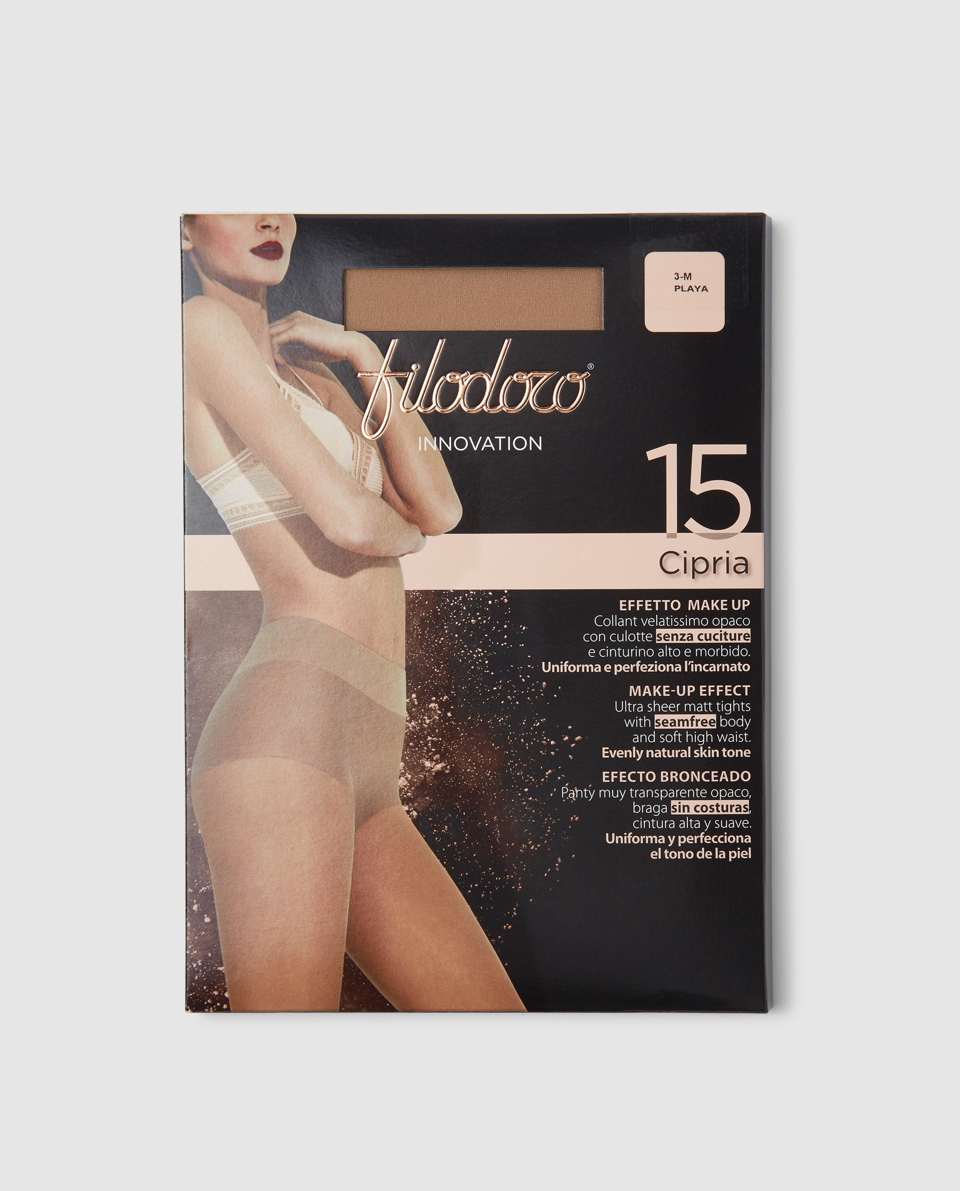 Collants de 15 Deniers Innnovation com efeito bronzeado Castanho-escuro-2
