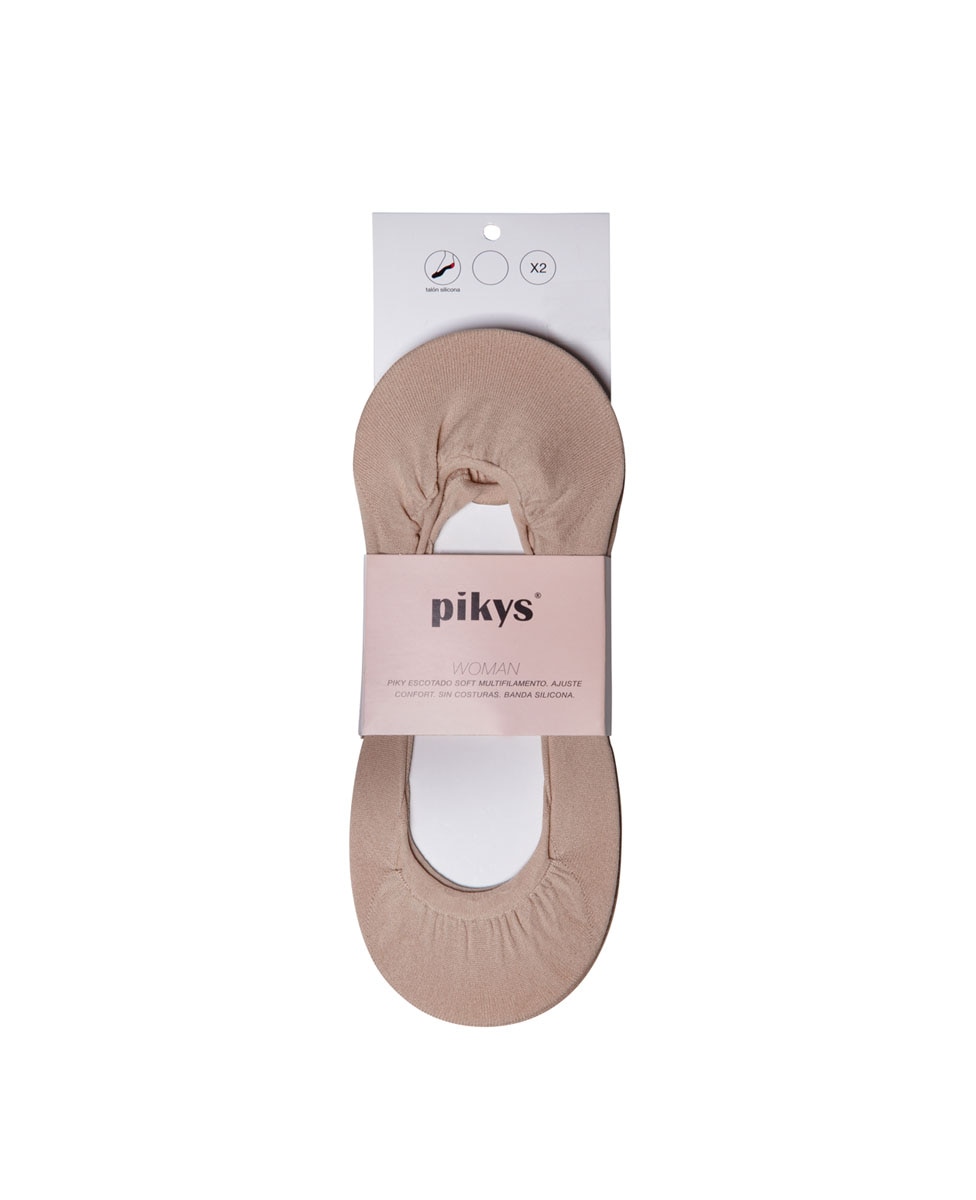 Pinki de mujer escotado liso - Pikis - Beige Beige-2