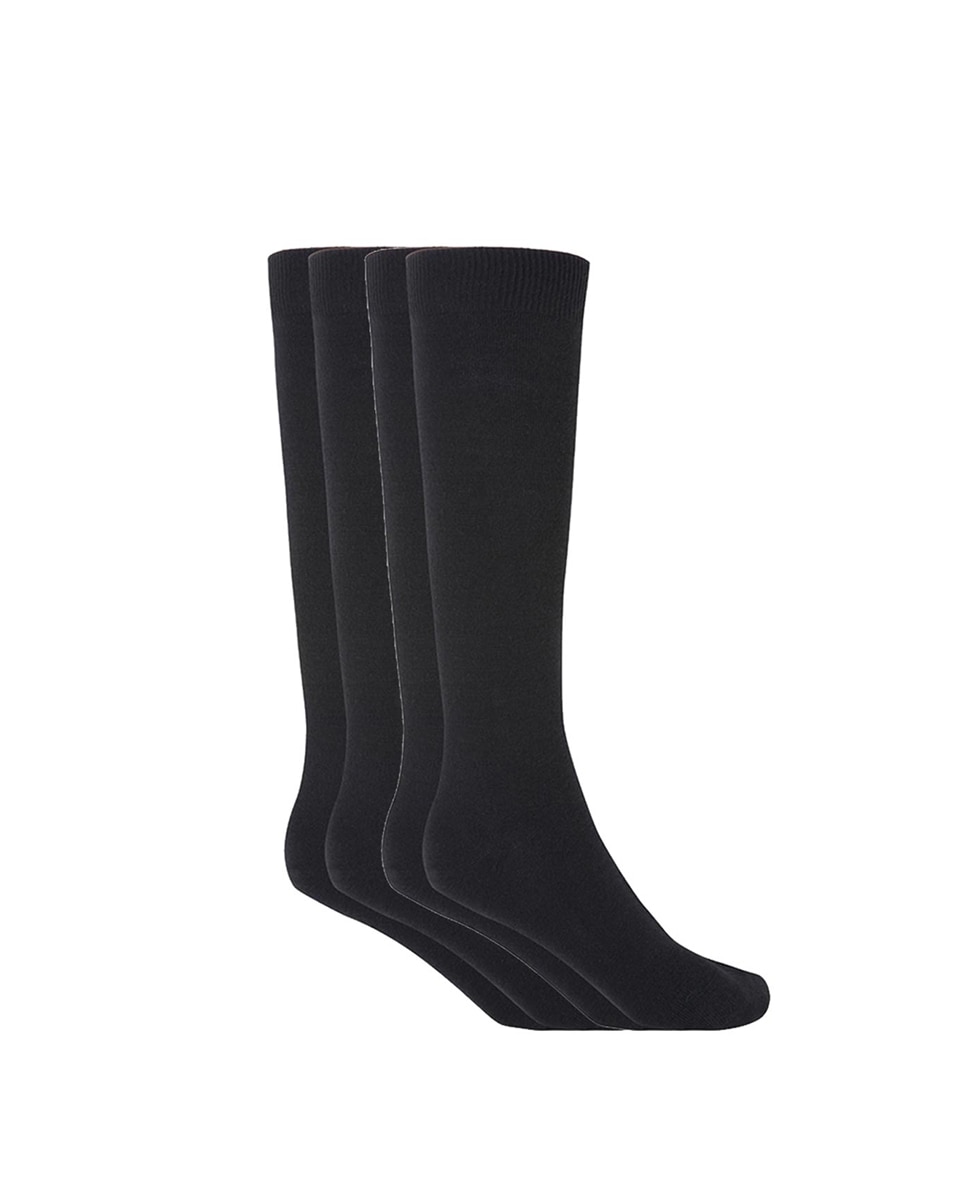 Pack de 2 Pares de Meias Altas Lisas de Acrílico. Produto Fabricado em Espanha Preto-1