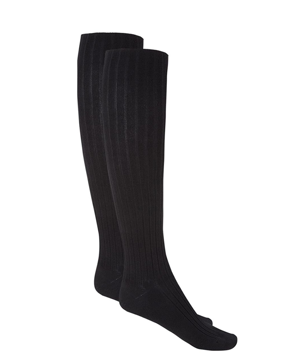 Meias Altas Rich Bambu Canelado. Produto Fabricado em Espanha Preto-1