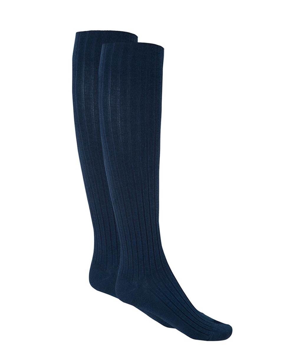 Meias Altas Rich Bambu Canelado. Produto Fabricado em Espanha Azul-marinho-1