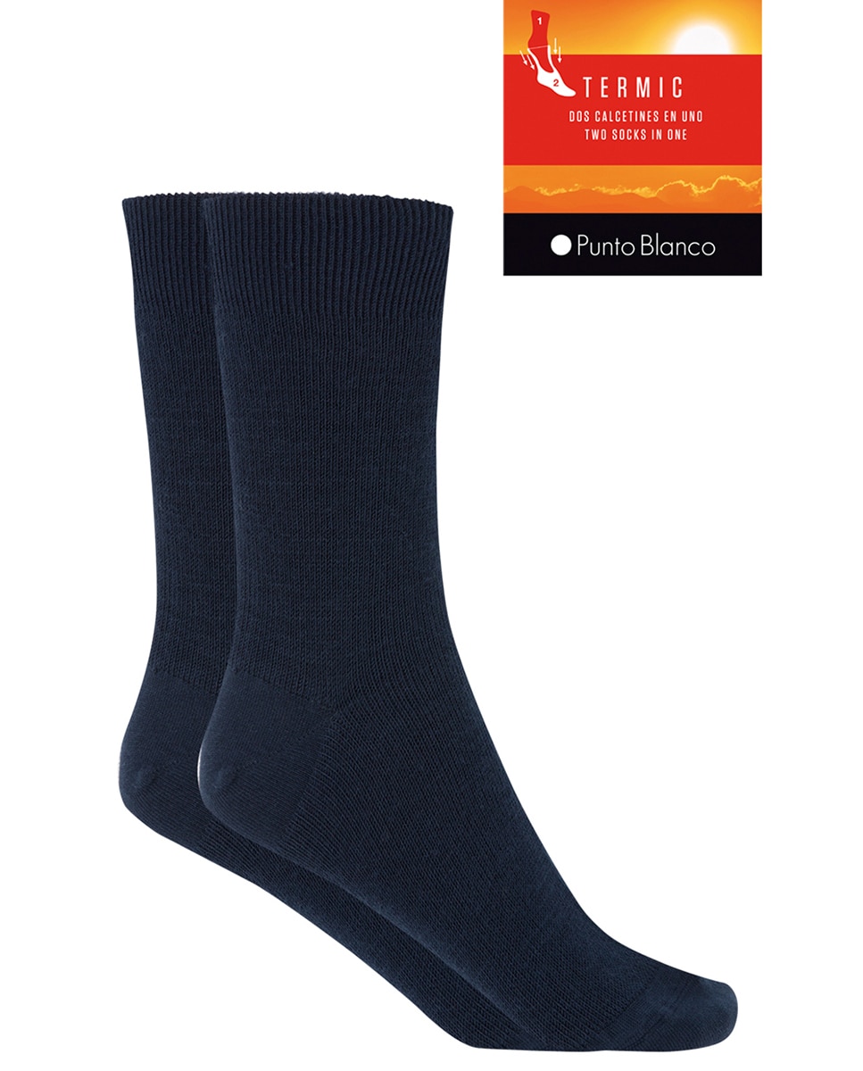 Meias Curtas de Orlon Lisas - Termic. Produto Fabricado em Espanha Azul-marinho-2