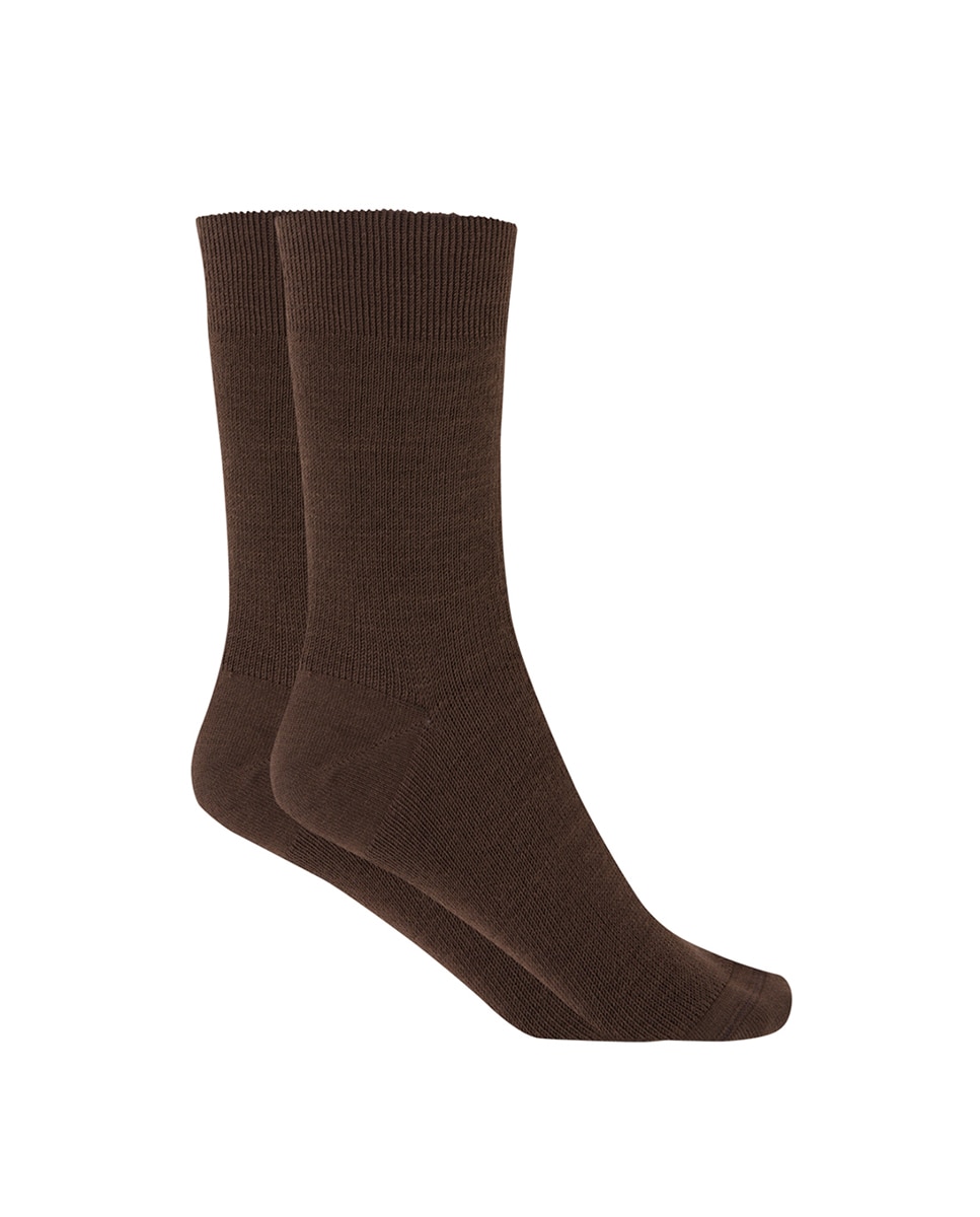 Meias Curtas de Orlon Lisas - Termic. Produto Fabricado em Espanha Castanho-escuro-1