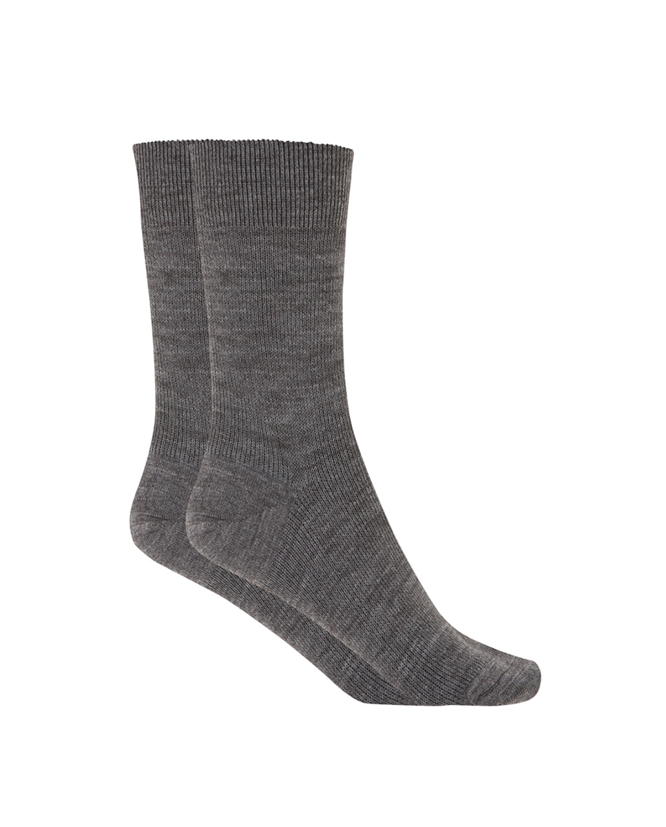 Meias Curtas de Orlon Lisas - Termic. Produto Fabricado em Espanha Cinzento-escuro-1