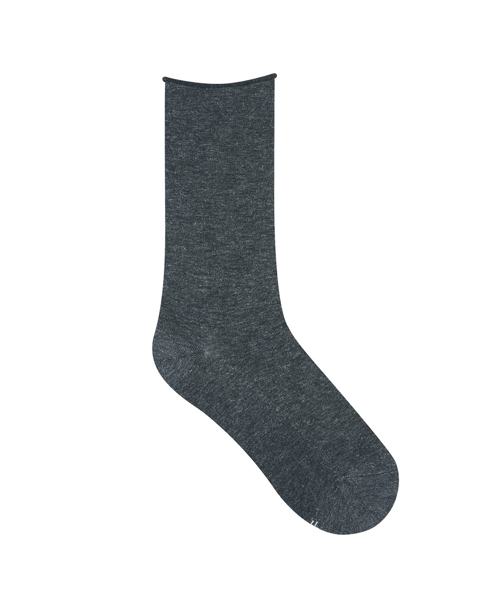 Calcetín de mujer Bleuforêt largo liso - Gris Gris-1