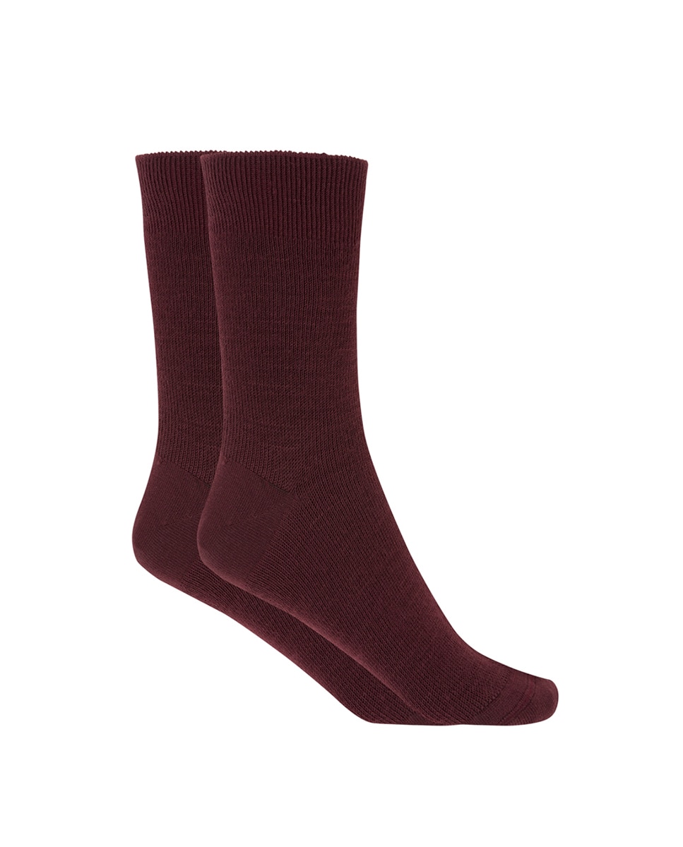 Meias Curtas de Orlon Lisas - Termic. Produto Fabricado em Espanha Grená-1