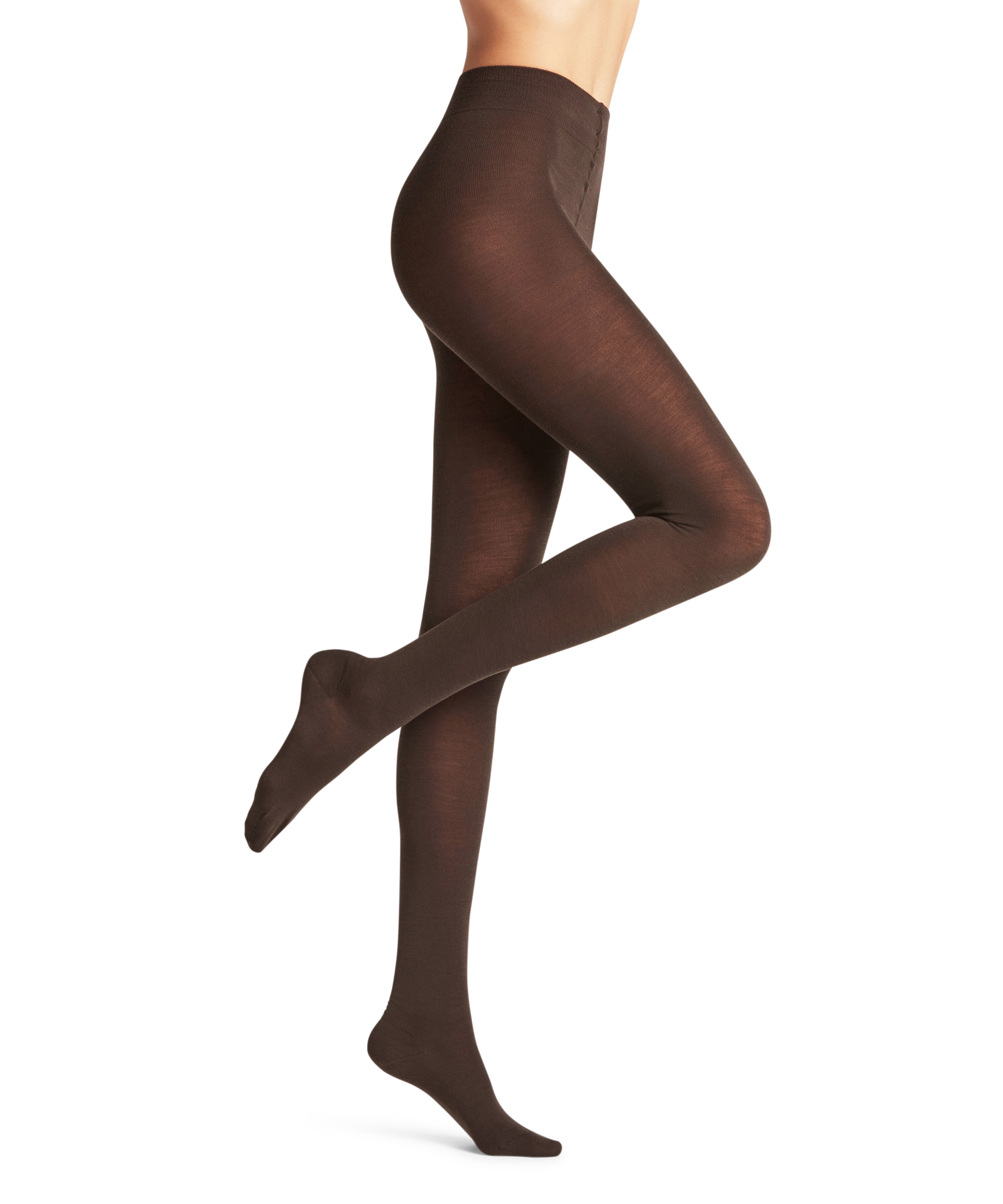 Collants de mulher Falke de lã e algodão Castanho-escuro-3