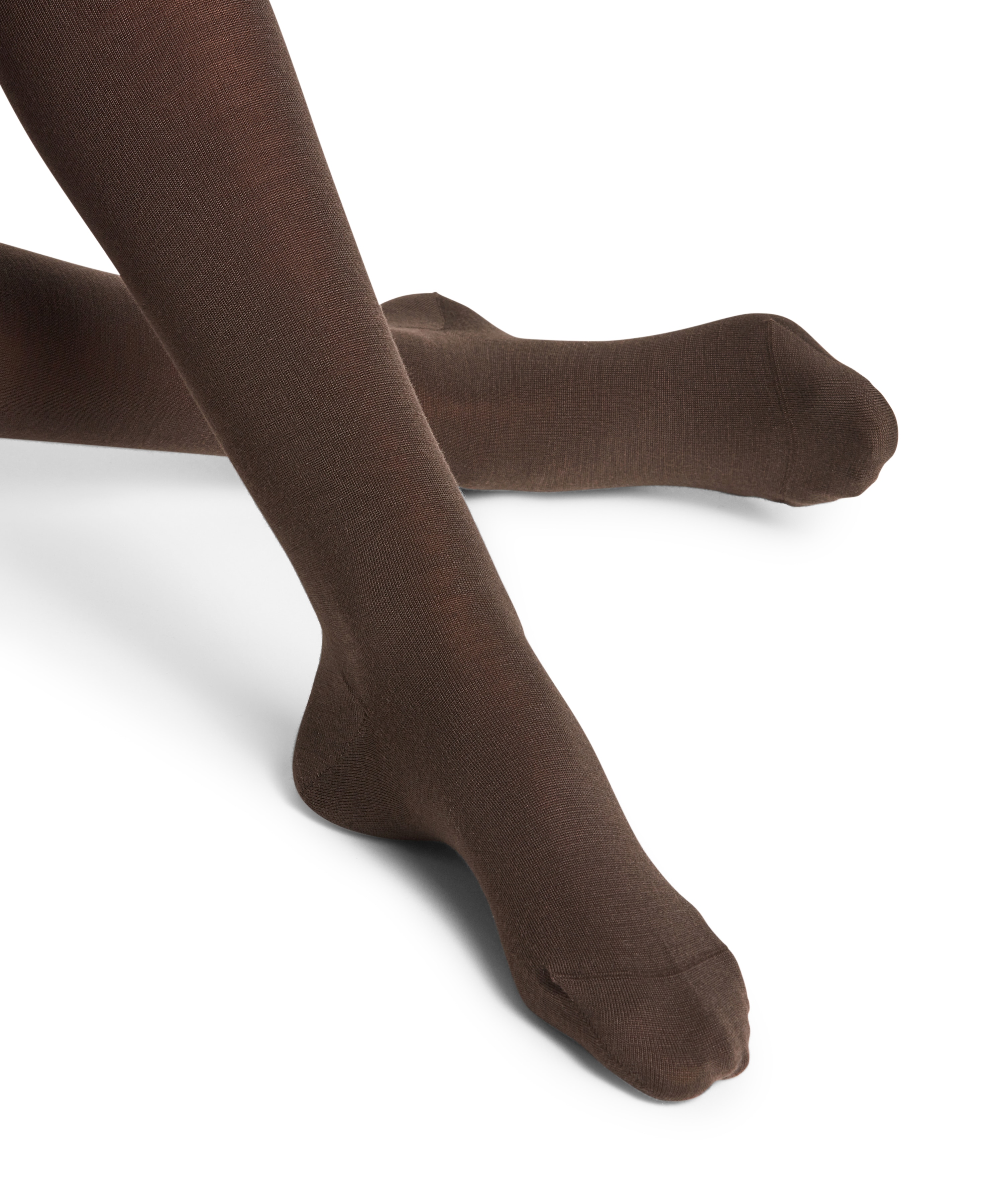 Collants de mulher Falke de lã e algodão Castanho-escuro-4