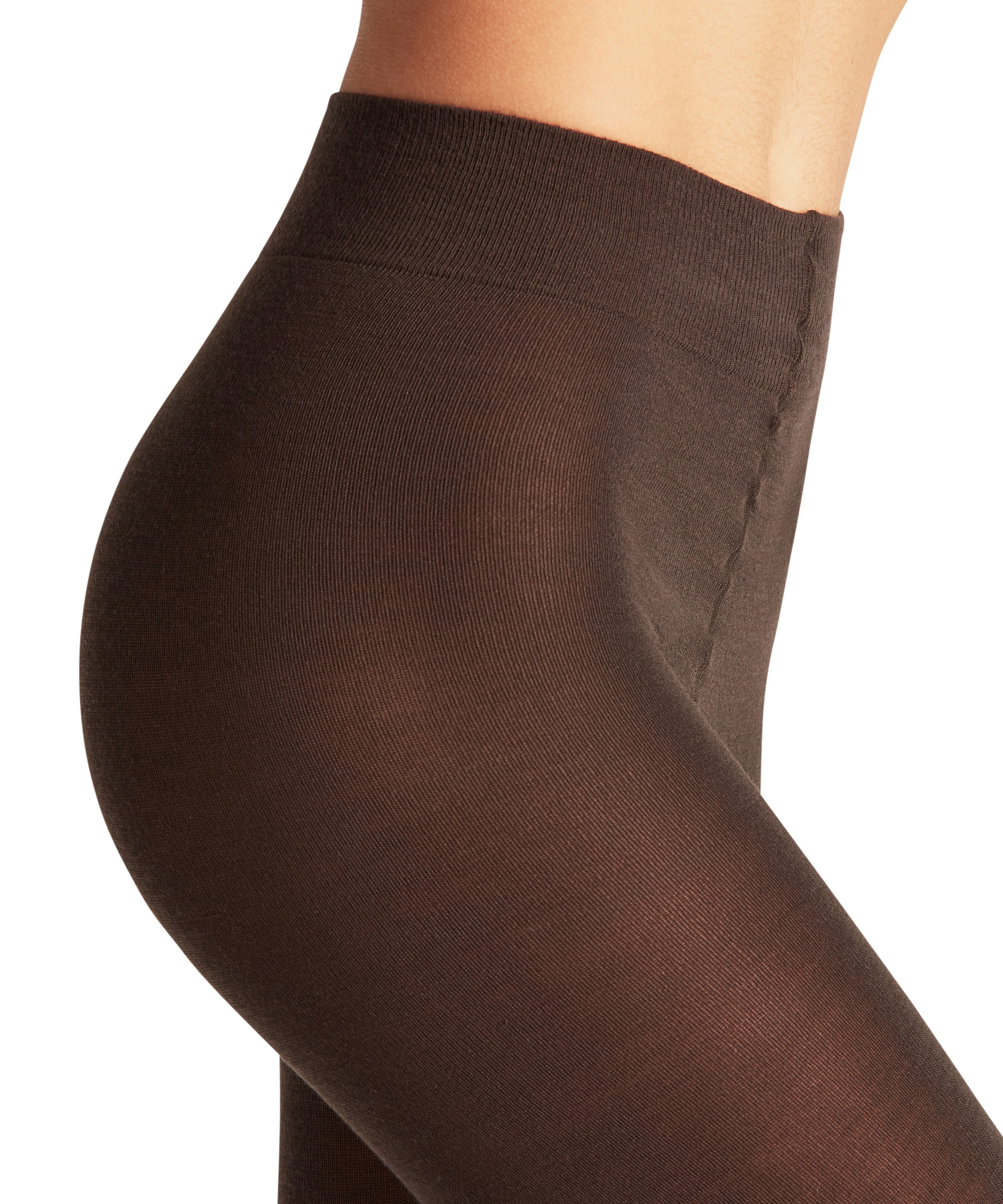 Collants de mulher Falke de lã e algodão Castanho-escuro-5