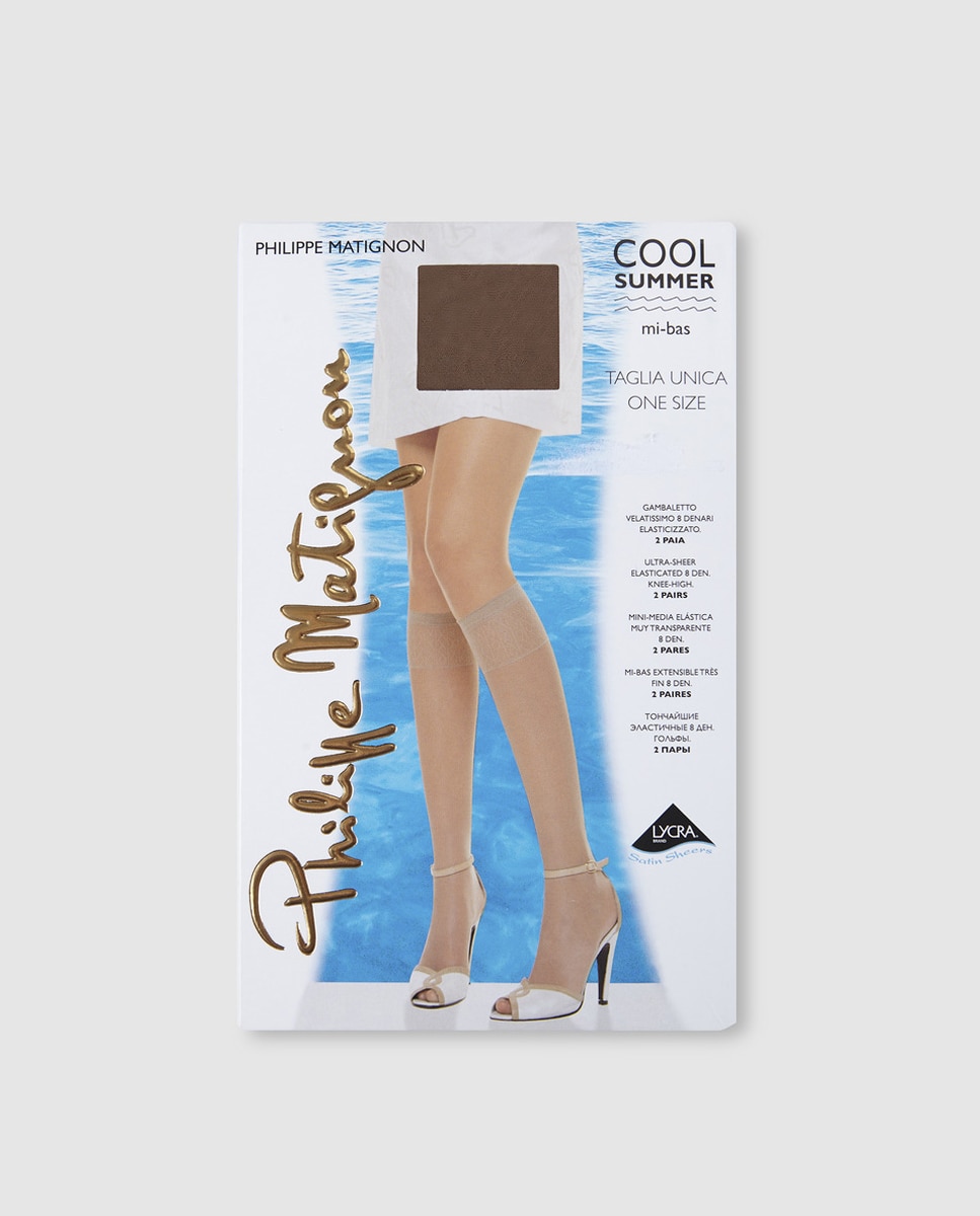 Pack de 2 pares de mini meias Philippe Matignon natural lisas Natural-2