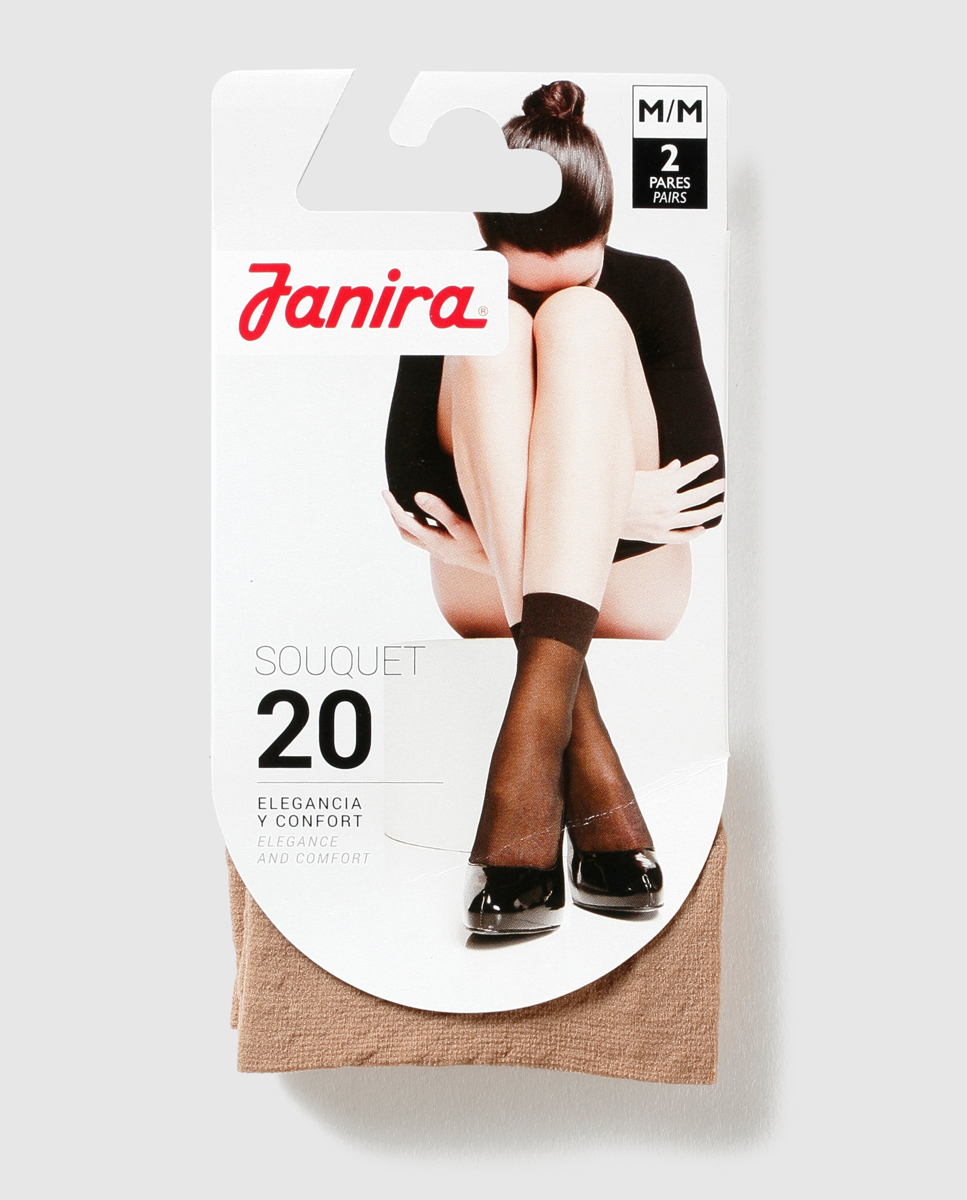 Pack de meias de mulher Janira pelo tornozelo Bege-1