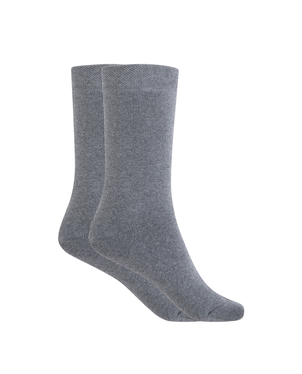 Meias Curtas de Algodão - Turco Interior - Térmico. Produto Fabricado em Espanha Cinzento-1