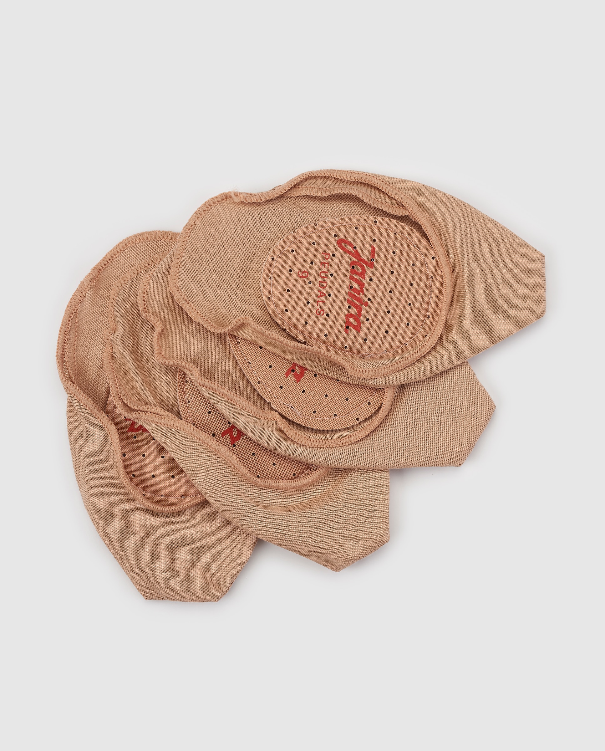 Pack de dois pares de pezinhos de mulher Janira de algodão Bege-1