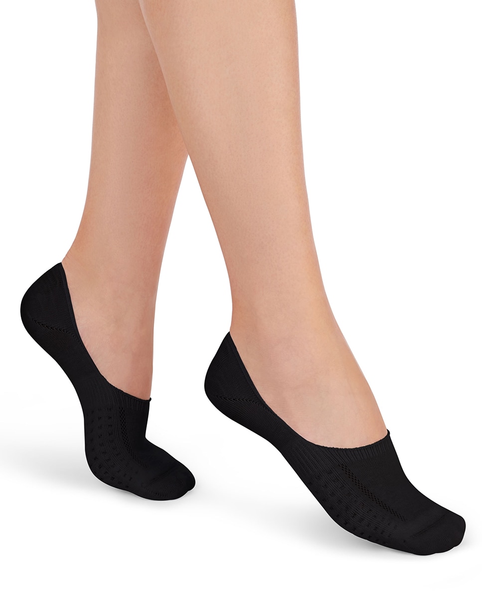 Pack de 2 pares de pezinhos de mulher Filodoro em algodão Preto-2
