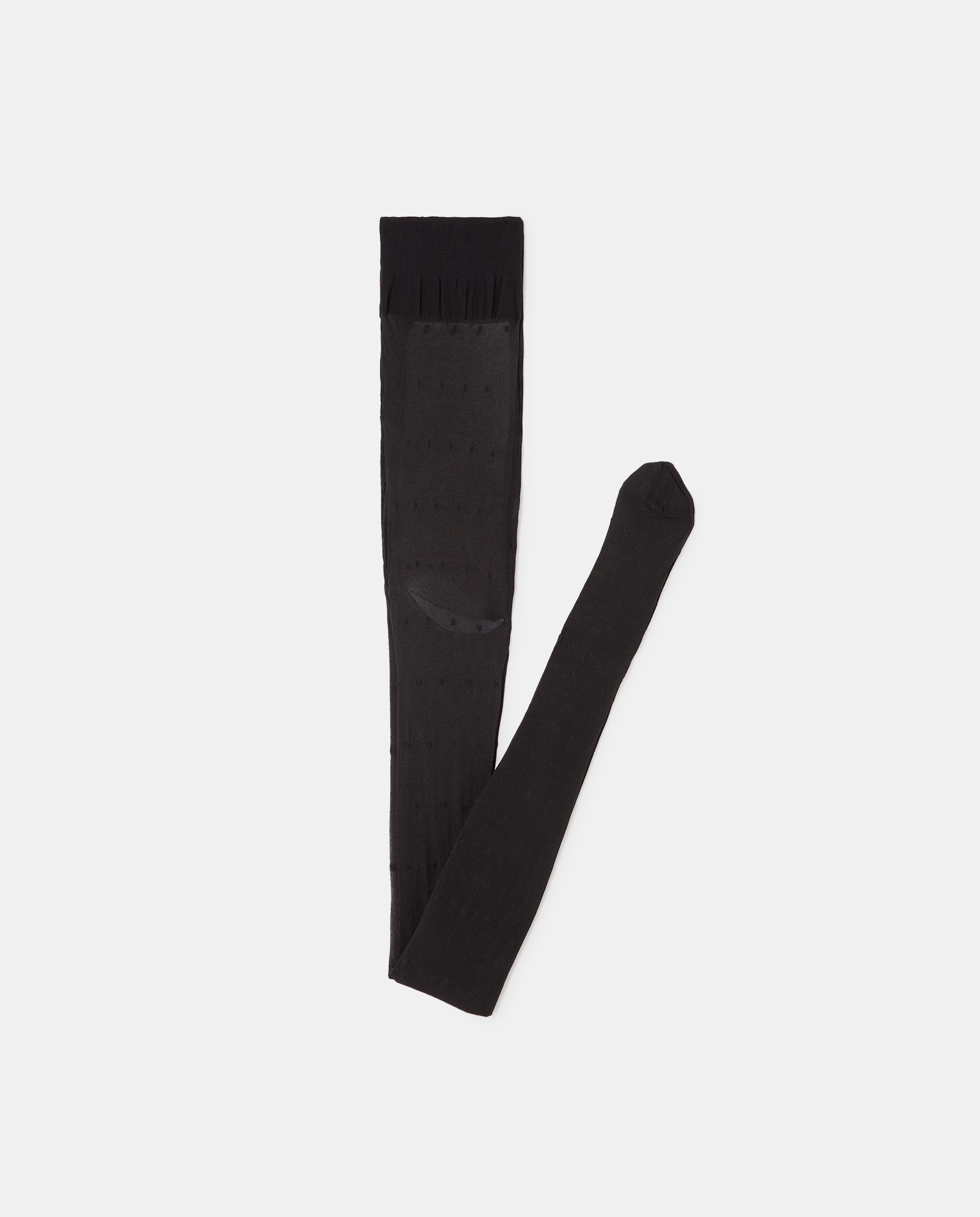 Collants 15 Deniers Platino com plumeti Preto-3