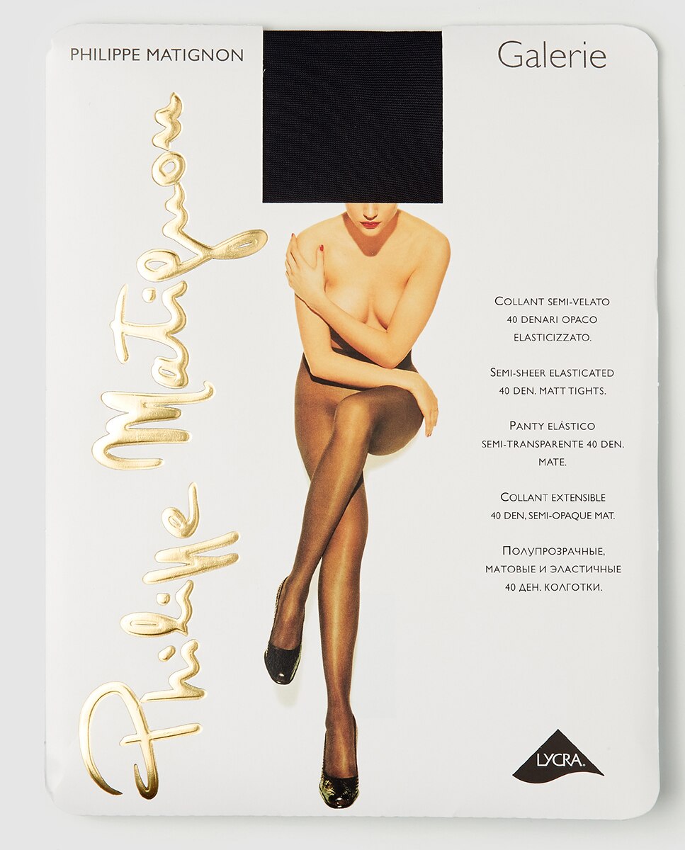 Panty Philippe Matignon semi transparente mate de 40 deniers - Negro Negro-2