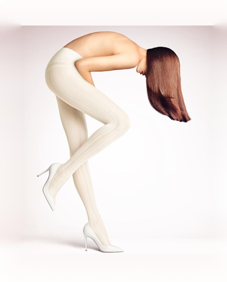 Collants de Cintura Subida com Fantasia Cru-2
