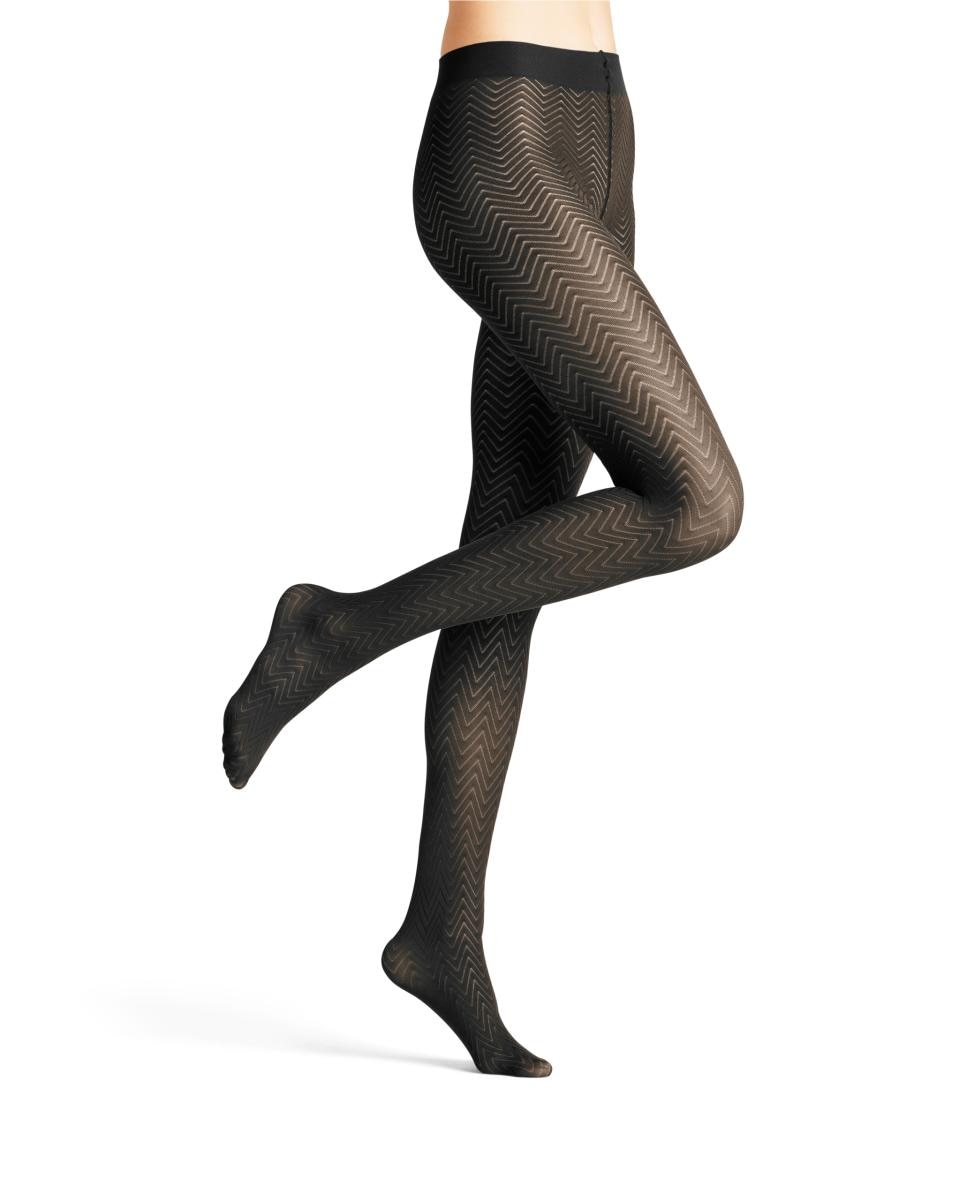 Collants Semiopacos Chevron Preto-4