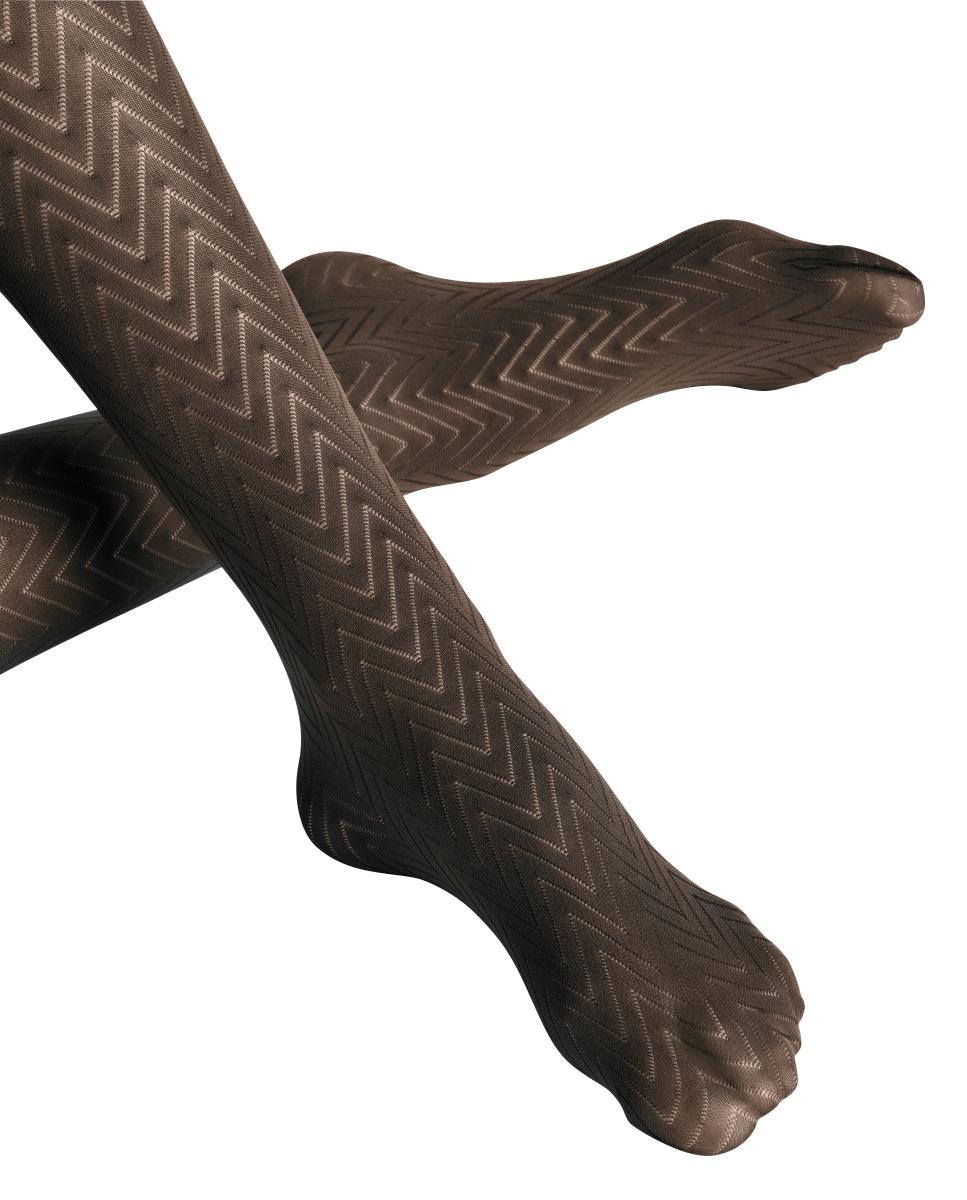 Collants Semiopacos Chevron Preto-5